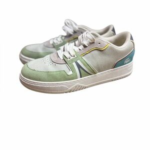 Lacoste Green and Gray Sneakers with Yellow Detail